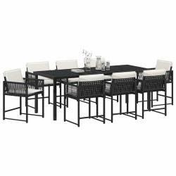 Ensemble de salle à manger pour jardin 9 pcs Noir polyrotin 563078563078