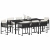 Ensemble de salle à manger pour jardin 9 pcs Noir polyrotin 563078563078