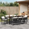 Ensemble de salle à manger pour jardin 9 pcs Noir polyrotin 563078563078