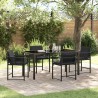 Ensemble de salle à manger pour jardin 5 pcs Noir polyrotin 563079563079