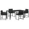 Ensemble de salle à manger pour jardin 5 pcs Noir polyrotin 563079563079