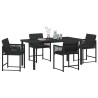 Ensemble de salle à manger pour jardin 5 pcs Noir polyrotin 563079563079