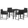 Ensemble de salle à manger pour jardin 5 pcs Noir polyrotin 563080563080
