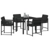 Ensemble de salle à manger pour jardin 5 pcs Noir polyrotin 563080563080