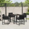Ensemble de salle à manger pour jardin 5 pcs Noir polyrotin 563080563080