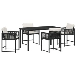 Ensemble de salle à manger pour jardin 5 pcs Noir polyrotin 563081563081