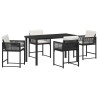 Ensemble de salle à manger pour jardin 5 pcs Noir polyrotin 563081563081