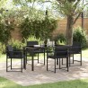 Ensemble de salle à manger pour jardin 5 pcs Noir polyrotin 563082563082
