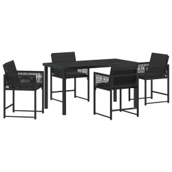 Ensemble de salle à manger pour jardin 5 pcs Noir polyrotin 563082563082