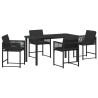 Ensemble de salle à manger pour jardin 5 pcs Noir polyrotin 563082563082