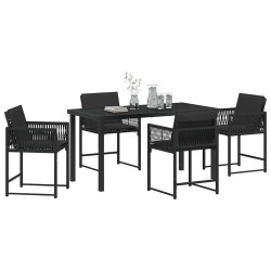 Ensemble de salle à manger pour jardin 5 pcs Noir polyrotin 563082563082