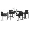 Ensemble de salle à manger pour jardin 5 pcs Noir polyrotin 563082563082