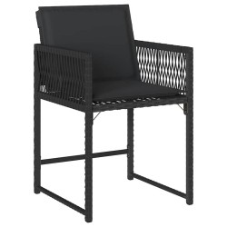 Ensemble de salle à manger pour jardin 5 pcs Noir polyrotin 563082563082