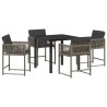 Ensemble de salle à manger pour jardin 5 pcs Gris polyrotin 563083563083
