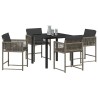 Ensemble de salle à manger pour jardin 5 pcs Gris polyrotin 563083563083