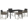 Ensemble de salle à manger pour jardin 5 pcs Gris polyrotin 563084563084