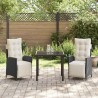 Ensemble de salle à manger pour jardin 3 pcs Noir polyrotin 563085563085