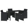 Ensemble de salle à manger pour jardin 5 pcs Noir polyrotin 563087563087