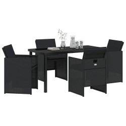 Ensemble de salle à manger pour jardin 5 pcs Noir polyrotin 563087563087