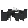 Ensemble de salle à manger pour jardin 5 pcs Noir polyrotin 563087563087