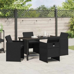 Ensemble de salle à manger pour jardin 5 pcs Noir polyrotin 563087563087