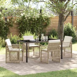Ensemble de salle à manger pour jardin 5 pcs Beige polyrotin 563088563088