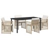 Ensemble de salle à manger pour jardin 5 pcs Beige polyrotin 563088563088