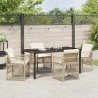 Ensemble de salle à manger pour jardin 5 pcs Beige polyrotin 563088563088