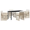 Ensemble de salle à manger pour jardin 5 pcs Beige polyrotin 563089563089