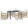 Ensemble de salle à manger pour jardin 5 pcs Beige polyrotin 563089563089