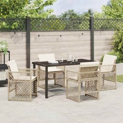 Ensemble de salle à manger pour jardin 5 pcs Beige polyrotin 563089563089