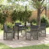 Ensemble de salle à manger pour jardin 5 pcs Gris polyrotin 563091563091