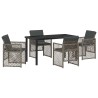 Ensemble de salle à manger pour jardin 5 pcs Gris polyrotin 563091563091