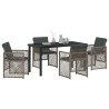 Ensemble de salle à manger pour jardin 5 pcs Gris polyrotin 563091563091