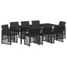 Ensemble de salle à manger pour jardin 9 pcs Noir polyrotin 563092563092