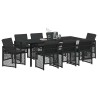 Ensemble de salle à manger pour jardin 9 pcs Noir polyrotin 563092563092