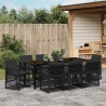 Ensemble de salle à manger pour jardin 9 pcs Noir polyrotin 563092563092