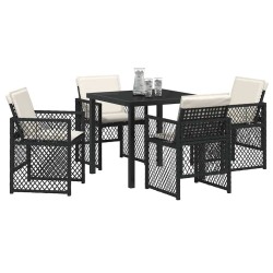 Ensemble de salle à manger pour jardin 5 pcs Noir polyrotin 563093563093