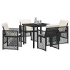 Ensemble de salle à manger pour jardin 5 pcs Noir polyrotin 563093563093