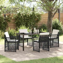 Ensemble de salle à manger pour jardin 5 pcs Noir polyrotin 563094563094