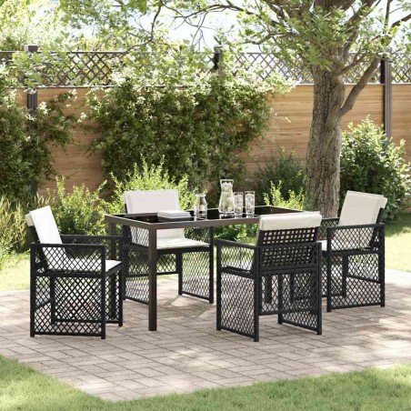 Ensemble de salle à manger pour jardin 5 pcs Noir polyrotin 563094563094