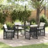Ensemble de salle à manger pour jardin 5 pcs Noir polyrotin 563094563094