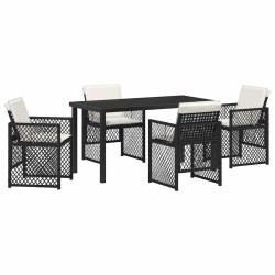 Ensemble de salle à manger pour jardin 5 pcs Noir polyrotin 563094563094