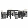 Ensemble de salle à manger pour jardin 5 pcs Noir polyrotin 563094563094