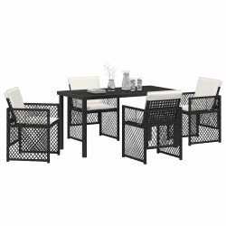 Ensemble de salle à manger pour jardin 5 pcs Noir polyrotin 563094563094