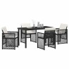 Ensemble de salle à manger pour jardin 5 pcs Noir polyrotin 563094563094