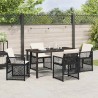 Ensemble de salle à manger pour jardin 5 pcs Noir polyrotin 563094563094