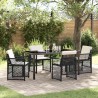 Ensemble de salle à manger pour jardin 5 pcs Noir polyrotin 563095563095