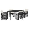 Ensemble de salle à manger pour jardin 5 pcs Noir polyrotin 563095563095