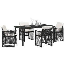 Ensemble de salle à manger pour jardin 5 pcs Noir polyrotin 563095563095